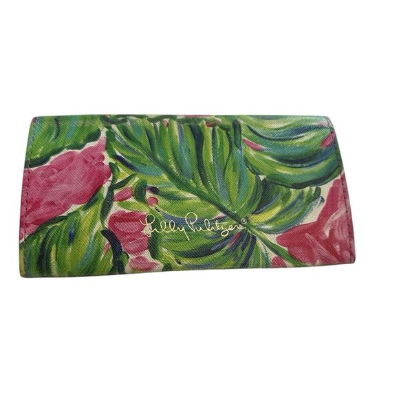 Lilly Pulitzer Sunglasses Case In Palm Print Collapsable Beach Vacation - Picture 1 of 5